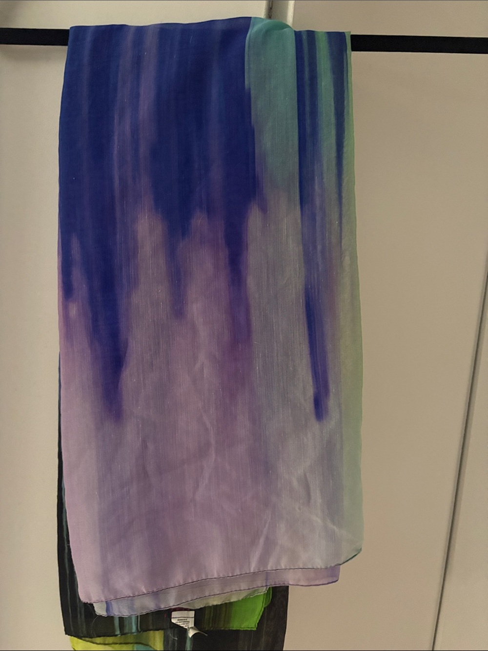 Sheer Ombre Purple and Teal Scarf